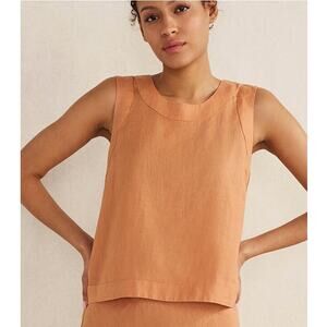 NWT Haven Linen Tank Top Sienna Orange Size Medium
